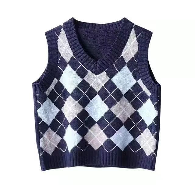 T-line Women's  Cropped Knit Vest , V-Neck Sweater,  Vest Spring (5 - 10 free delivery)