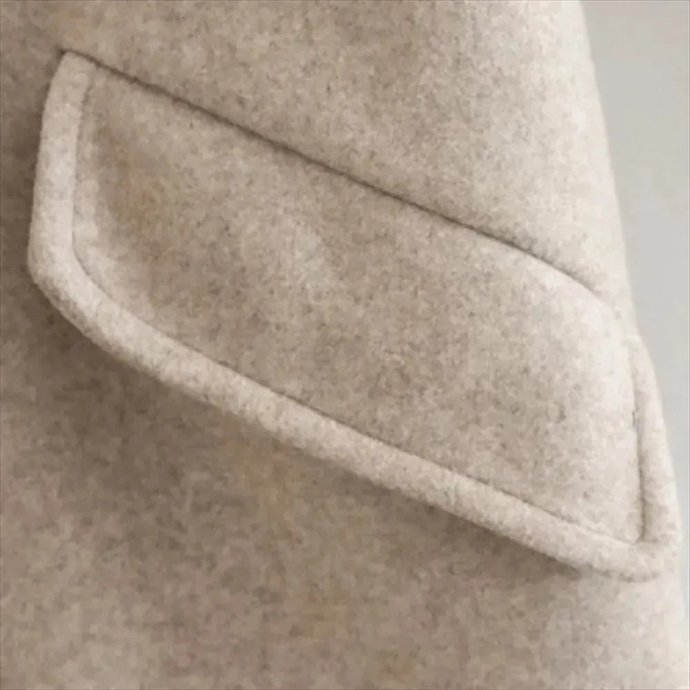 T-line Women's  Double-Breasted, Warm, Trench Coat. Fall And Winter  V-Neck, Long-Sleeved, Pocket, Tweed  Long jacket (2 weeks delivery)