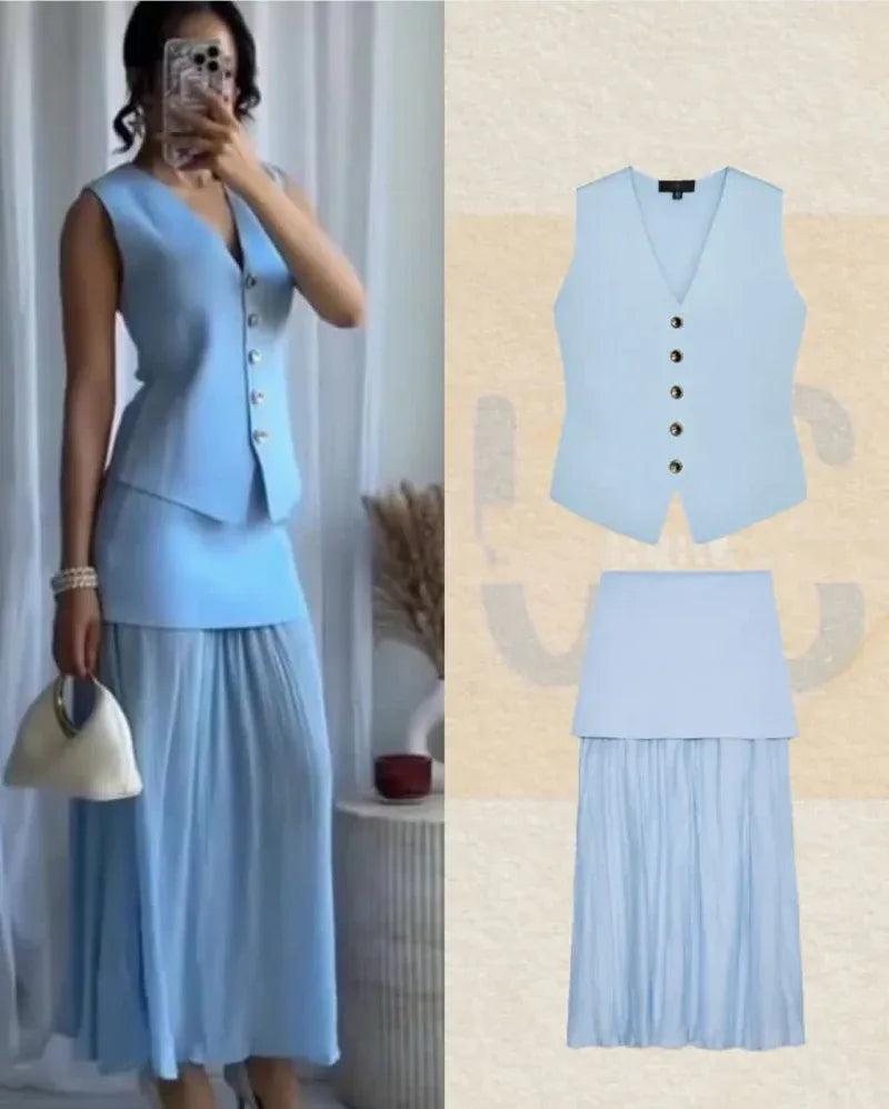 T-line women's elegant fashion , V-neck sleeveless vest jacket knitted waistcoat (5 - 10 free delivery)