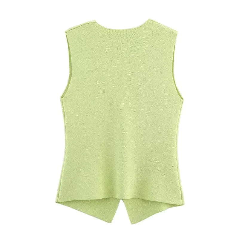 T-line women's elegant fashion , V-neck sleeveless vest jacket knitted waistcoat (5 - 10 free delivery)