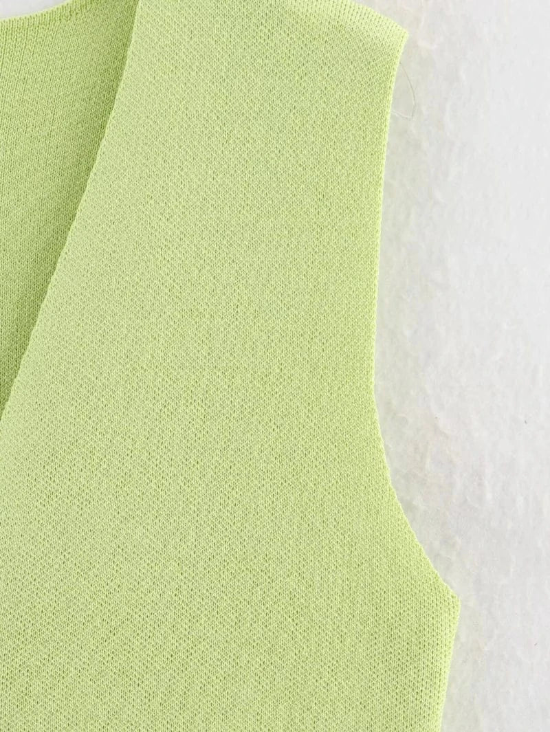 T-line women's elegant fashion , V-neck sleeveless vest jacket knitted waistcoat (5 - 10 free delivery)