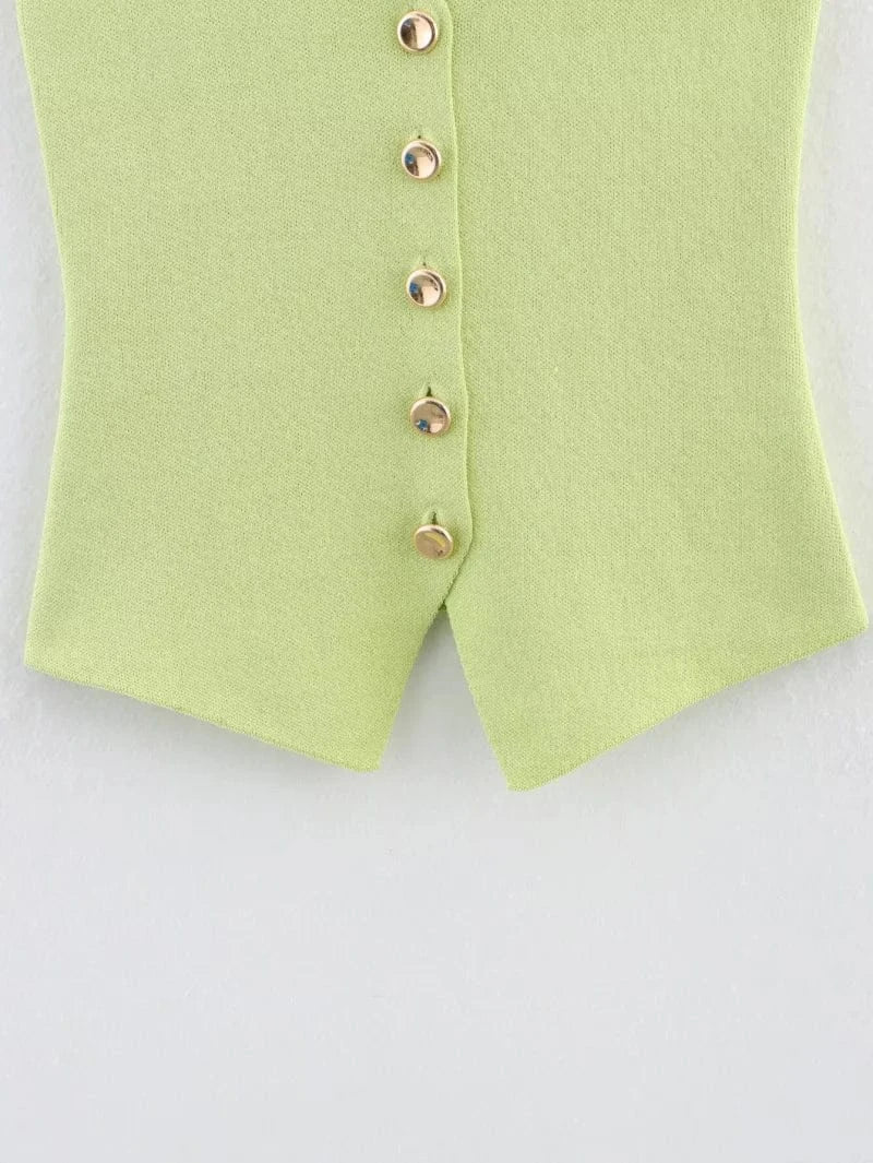 T-line women's elegant fashion , V-neck sleeveless vest jacket knitted waistcoat (5 - 10 free delivery)