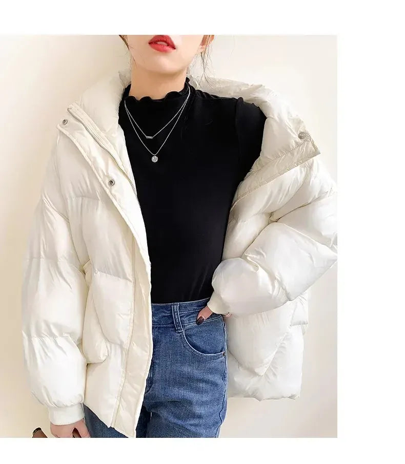 T-line Women's Half Polo Turtle Neck Base Layer Top New Spring Autumn Winter White Long Sleeve T-Shirt Wooden Ear Decoration Stylish Hi