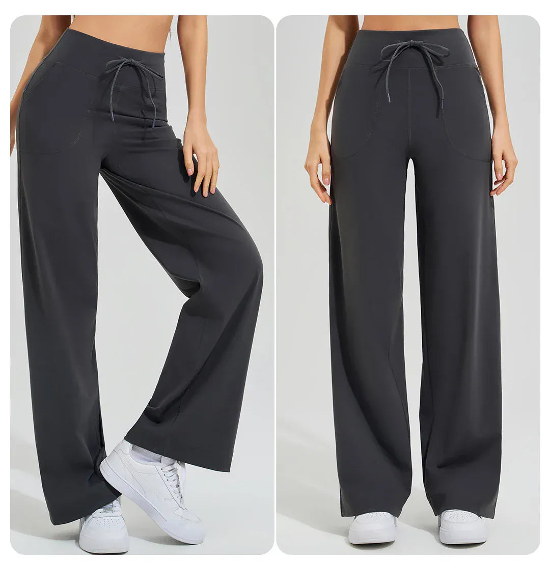 T-line Women's High Waist Yoga Pants, Gym, Loose Running, Yoga Pants , Pockets Pants,  Ties (2 weeks delivery)