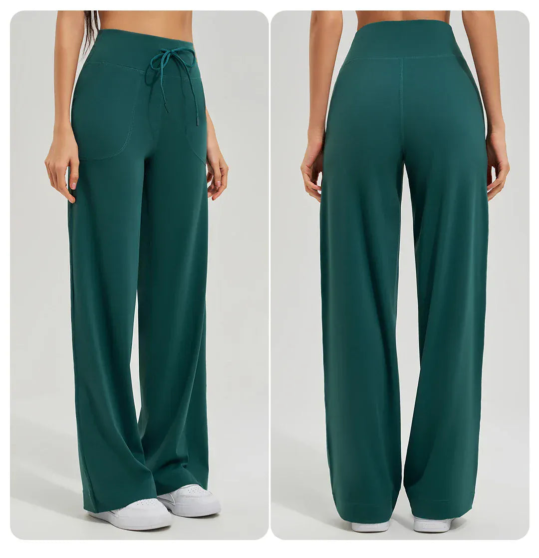 T-line Women's High Waist Yoga Pants, Gym, Loose Running, Yoga Pants , Pockets Pants,  Ties (2 weeks delivery)