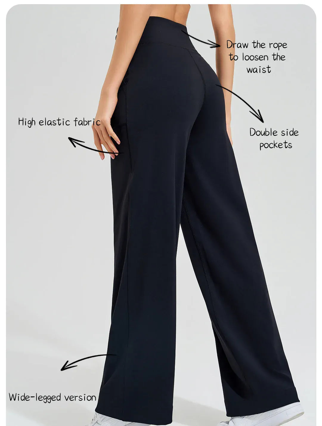 T-line Women's High Waist Yoga Pants, Gym, Loose Running, Yoga Pants , Pockets Pants,  Ties (2 weeks delivery)