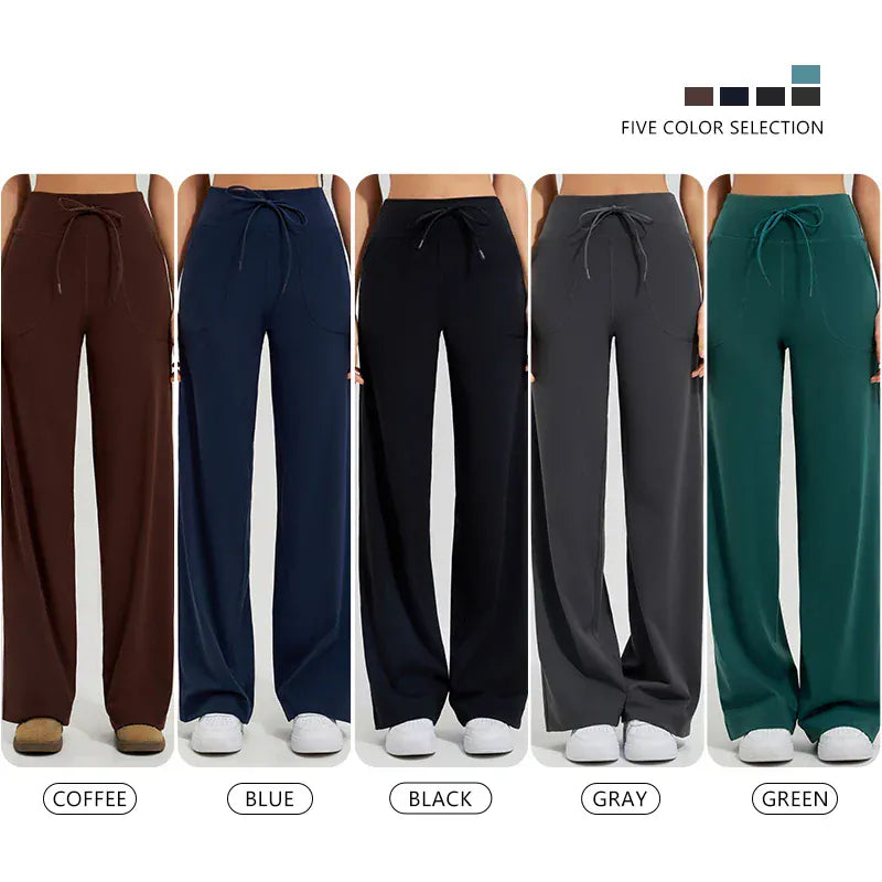 T-line Women's High Waist Yoga Pants, Gym, Loose Running, Yoga Pants , Pockets Pants,  Ties (2 weeks delivery)
