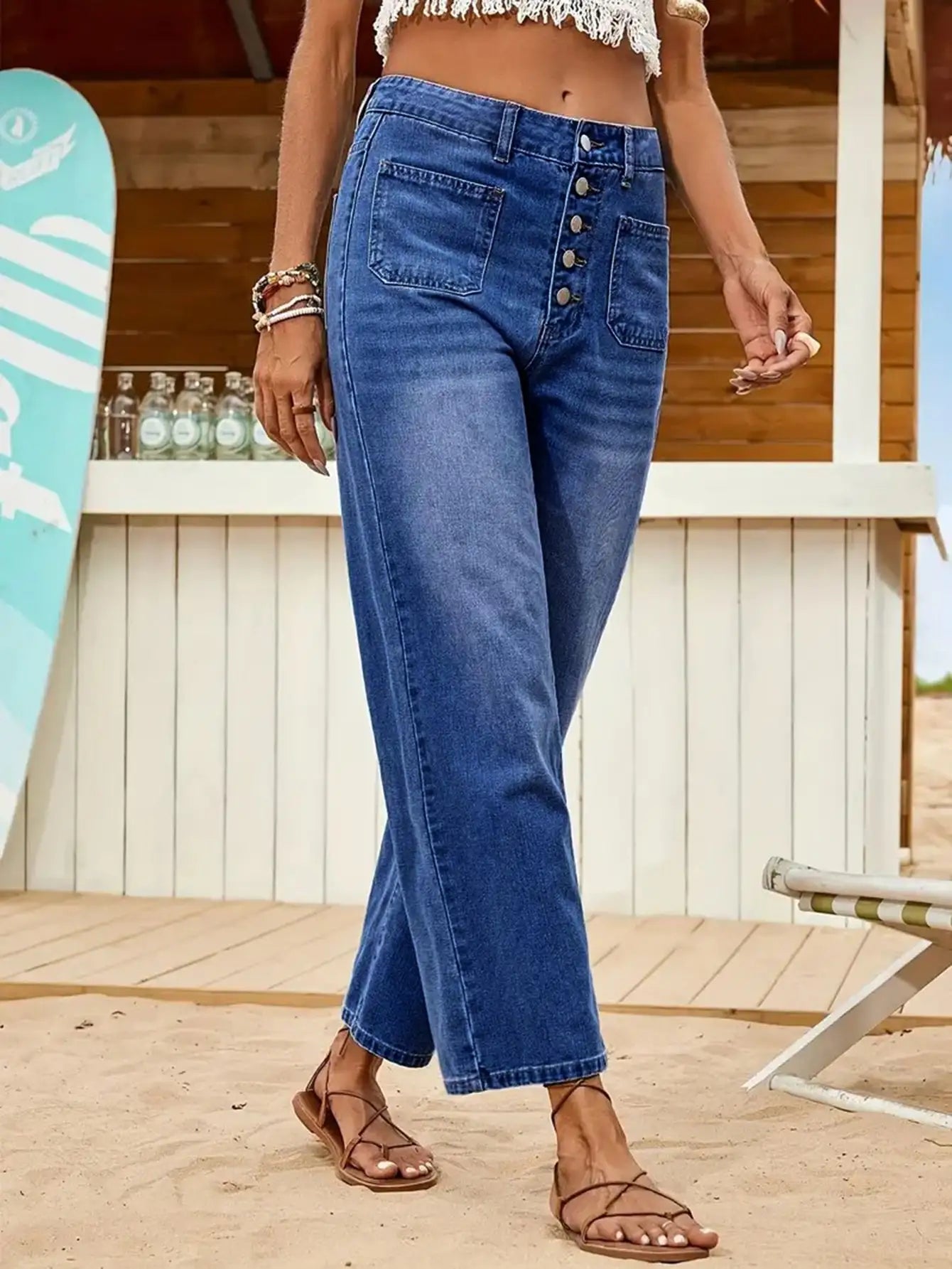 T-line Women's Jeans, Buttoned, Loose, Denim, Pants, trouser (2 weeks delivery)