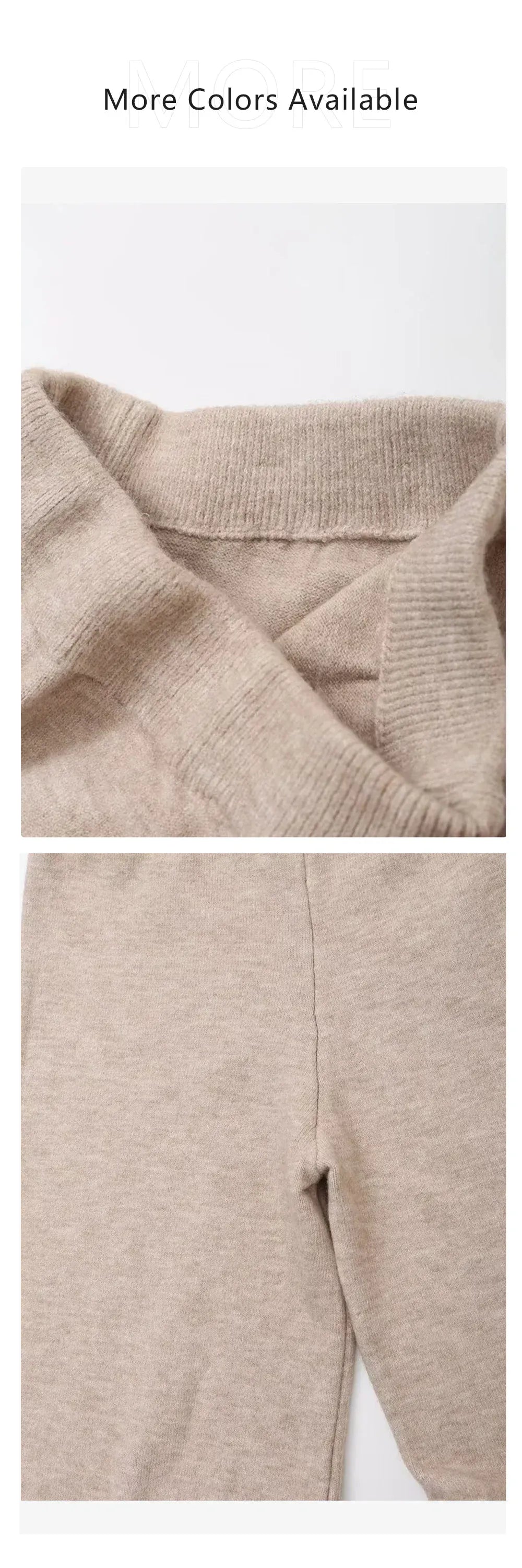 T-line women's knitted lace up cardigan top and pants set (5 - 10  work days free delivery)