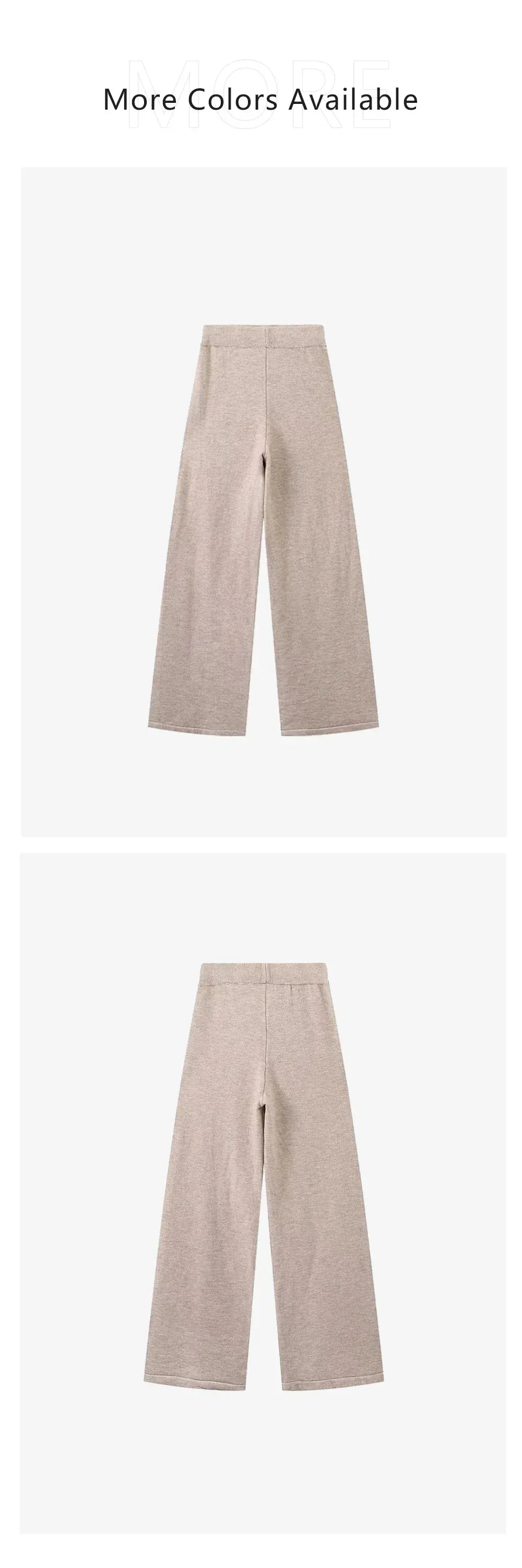 T-line women's knitted lace up cardigan top and pants set (5 - 10  work days free delivery)