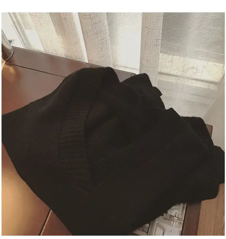 T-line Women's Korean Style V-neck Sweater vest Knit Vest Simple Preppy Style Loose Fit Outer Wear Stylish Clip-on Trendy Vest(2 weeks delivery)