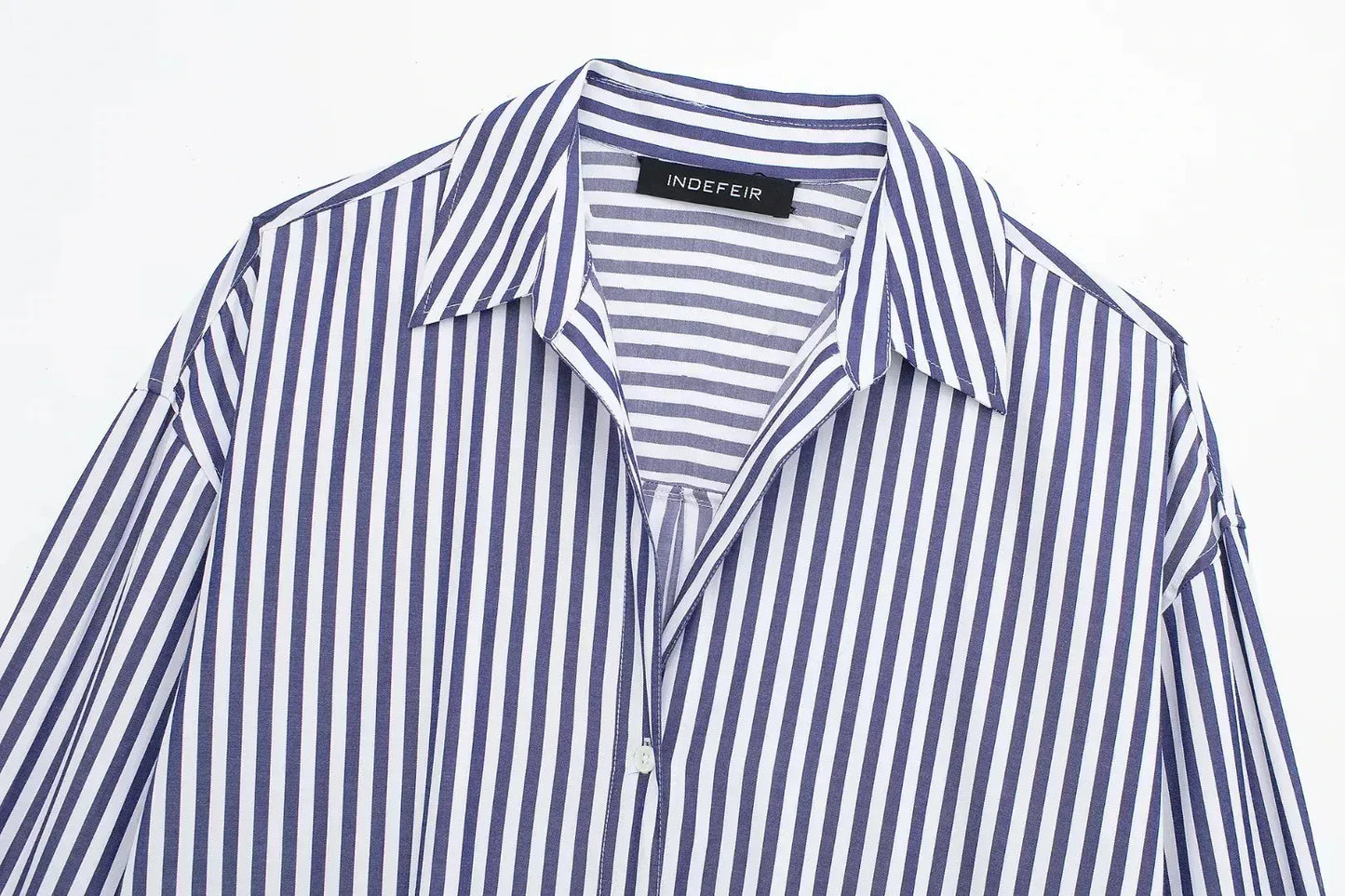 T-line Women's  Long Sleeve Lapel Blouses, V-neck, Single Breasted, Loose, Shirt, Tops (2 weeks delivery)