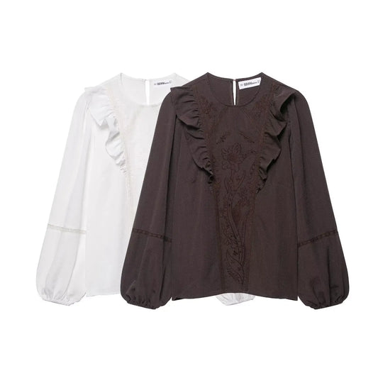 T-line Women's  Shirt  Long Sleeve round Neck (5 - 10  work days free delivery)