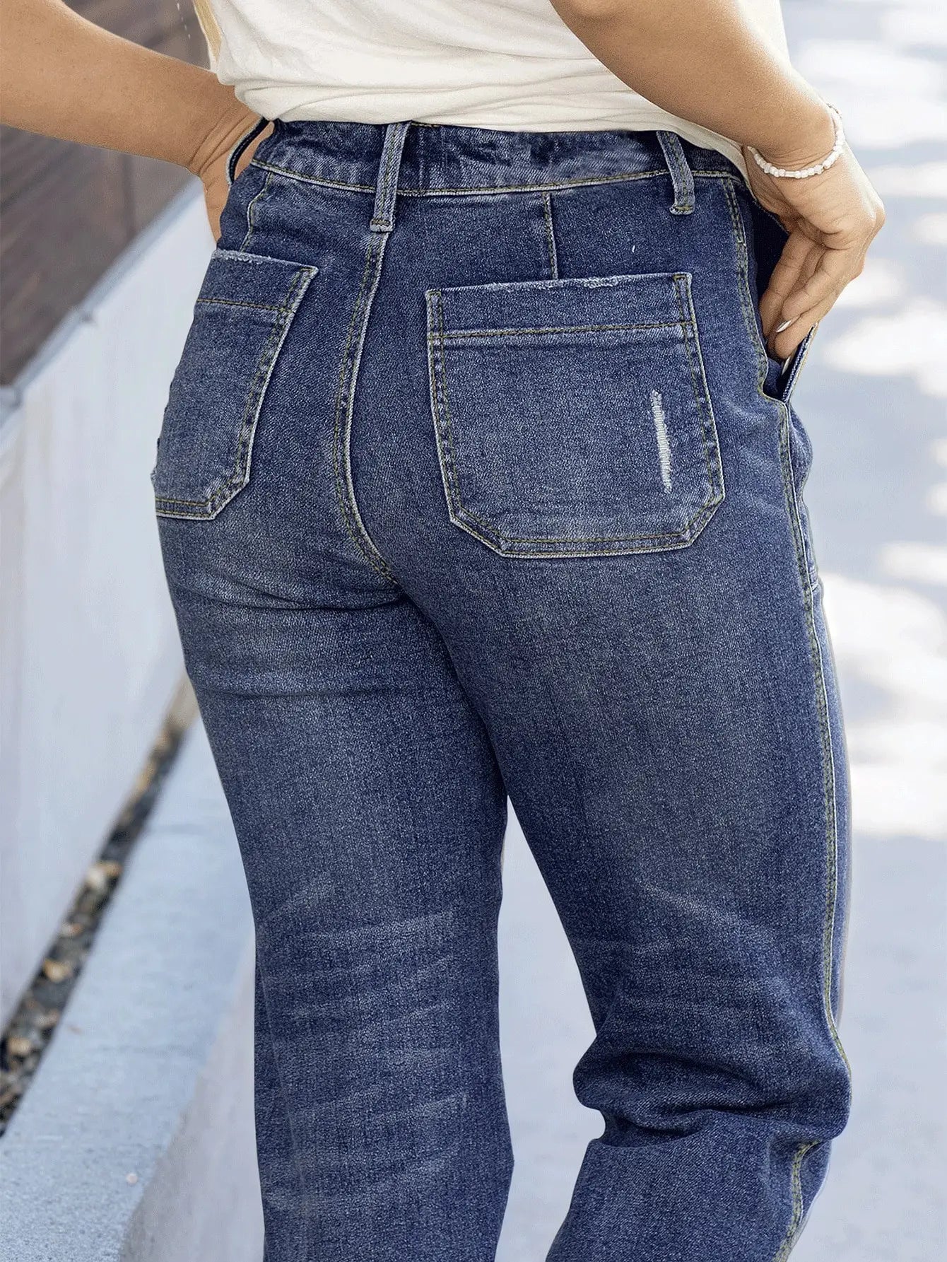 T-line Women's Slim Fit, Tie-Waist, Washed Denim Jeans,  Denim Pants, trousers (2 weeks delivery)