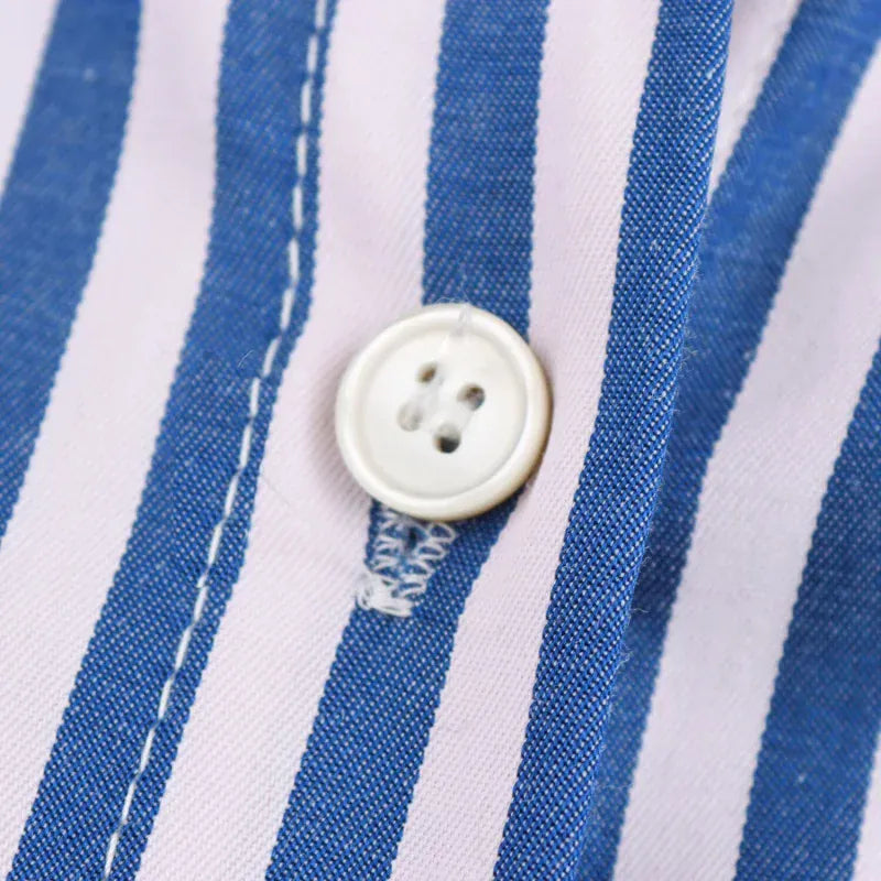 T-line women's  striped, long sleeve, lapel, loose,  poplin shirt multi-color (2 weeks delivery)