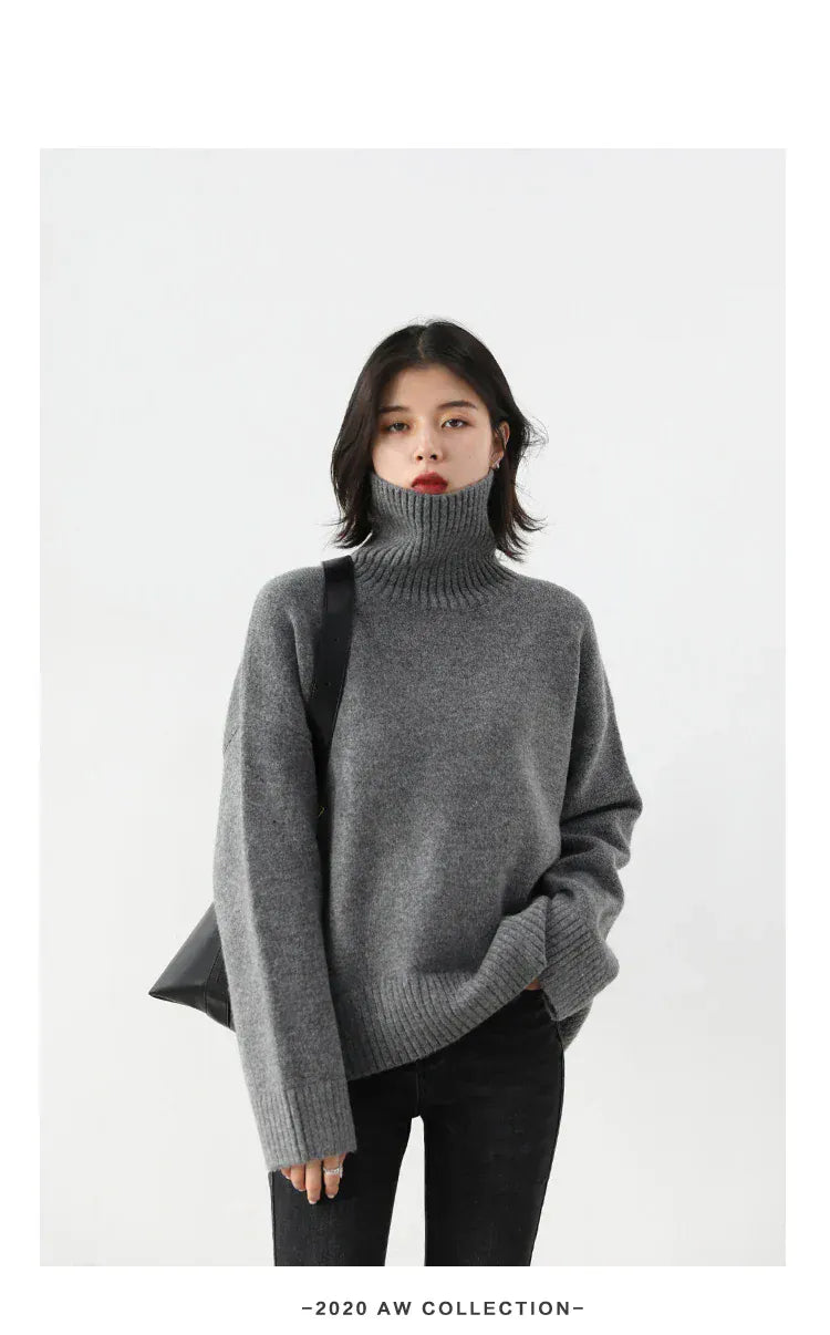 T-line Women's Sweater,  pullover, Loose,  Warm, Solid,  Knitwear,  Autumn / Winter  (2 weeks delivery)