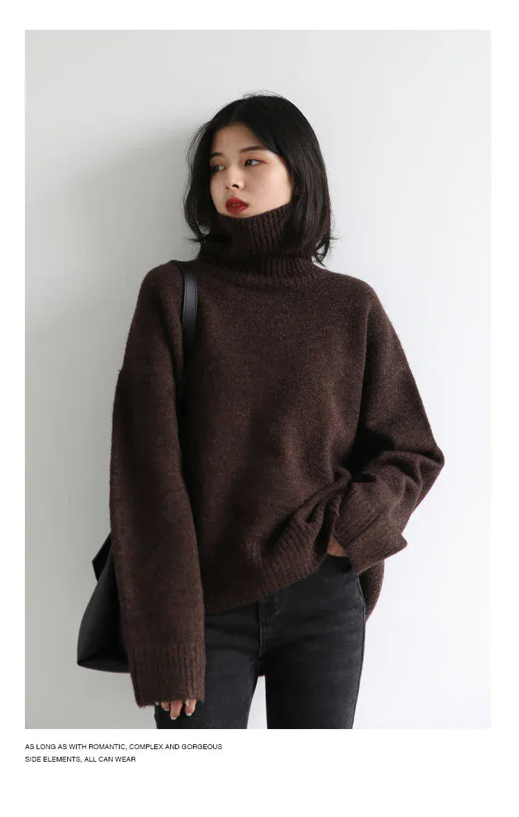 T-line Women's Sweater,  pullover, Loose,  Warm, Solid,  Knitwear,  Autumn / Winter  (2 weeks delivery)