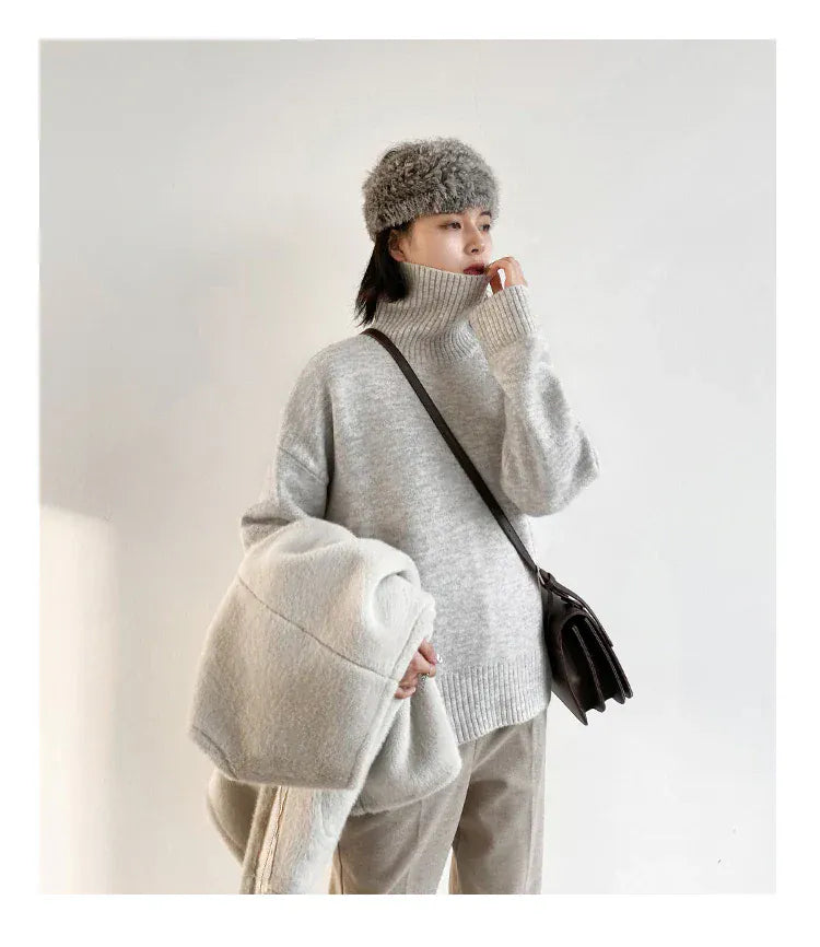 T-line Women's Sweater,  pullover, Loose,  Warm, Solid,  Knitwear,  Autumn / Winter  (2 weeks delivery)