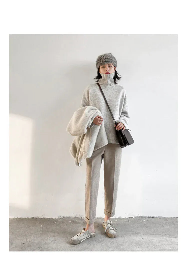 T-line Women's Sweater,  pullover, Loose,  Warm, Solid,  Knitwear,  Autumn / Winter  (2 weeks delivery)