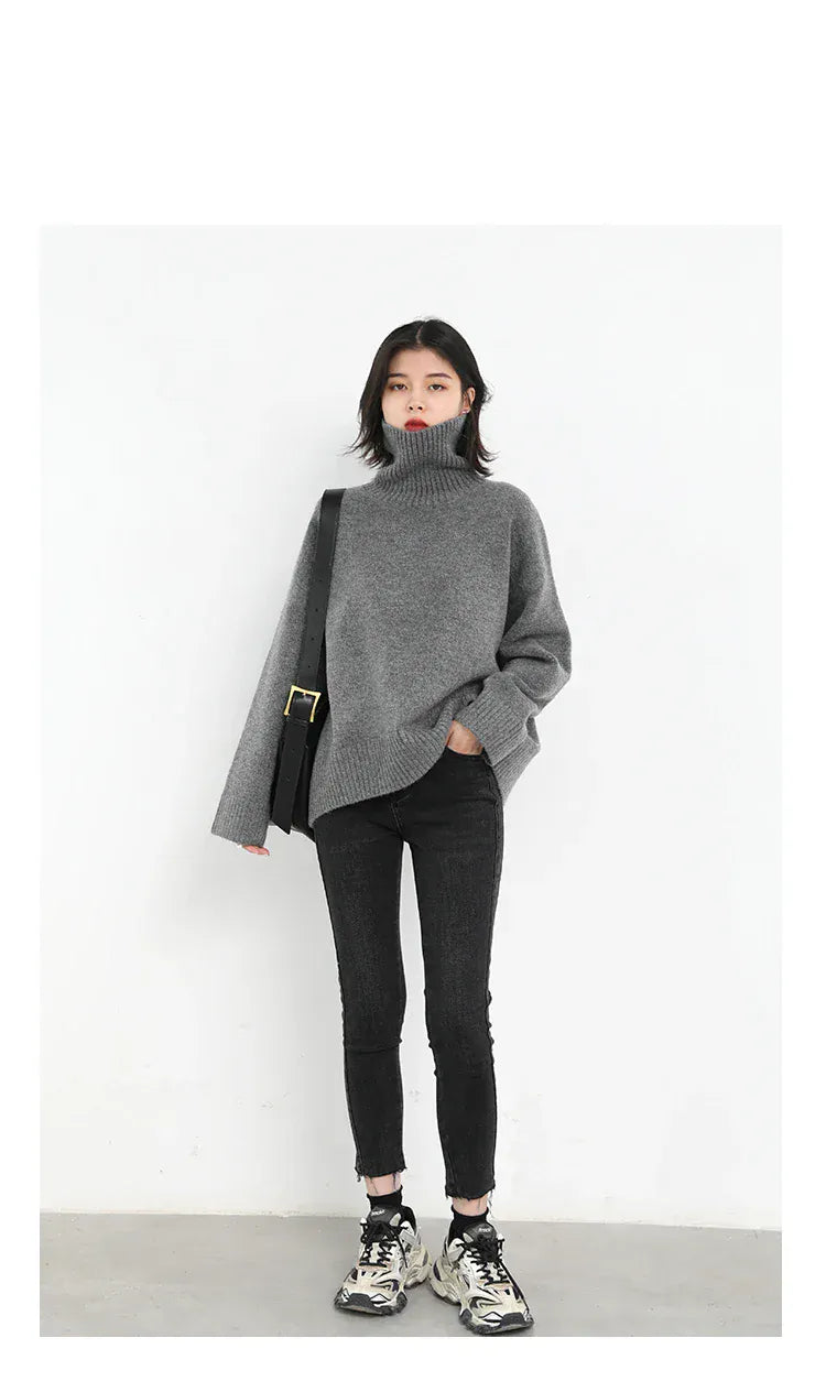 T-line Women's Sweater,  pullover, Loose,  Warm, Solid,  Knitwear,  Autumn / Winter  (2 weeks delivery)
