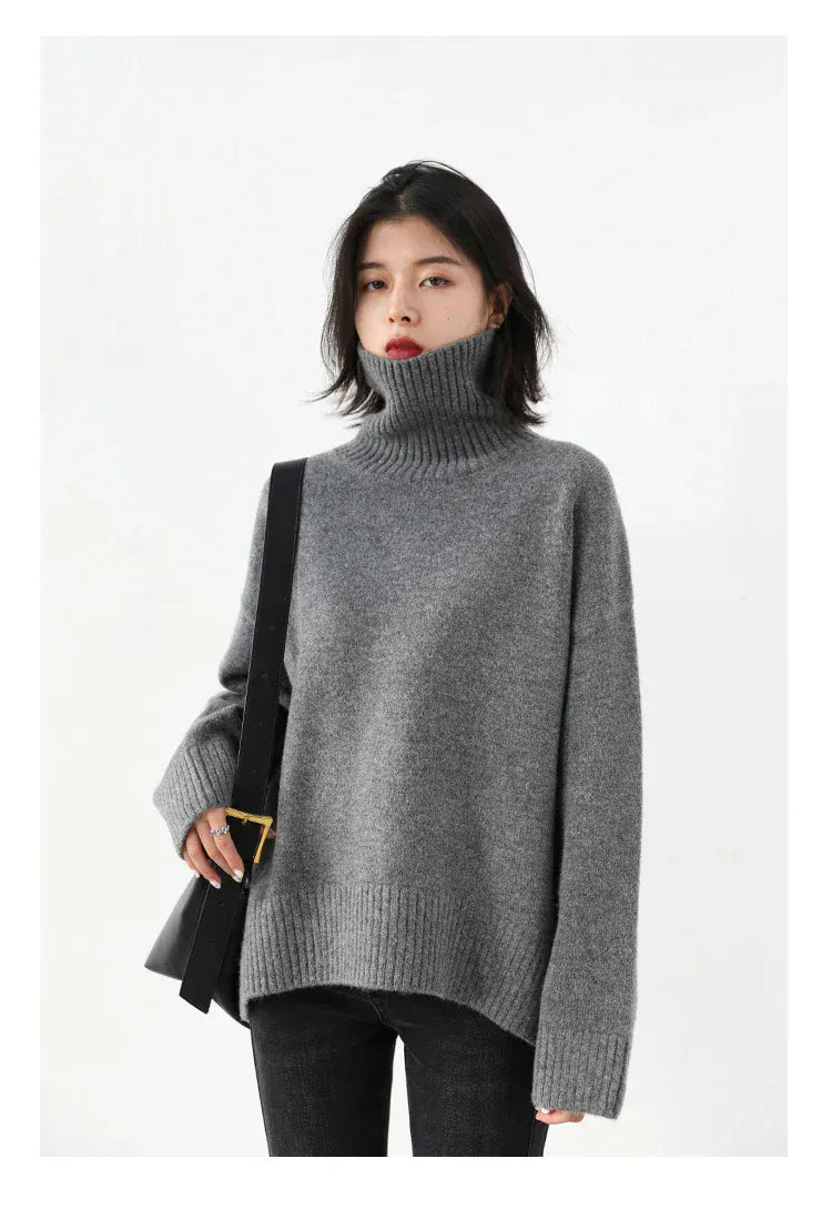 T-line Women's Sweater,  pullover, Loose,  Warm, Solid,  Knitwear,  Autumn / Winter  (2 weeks delivery)