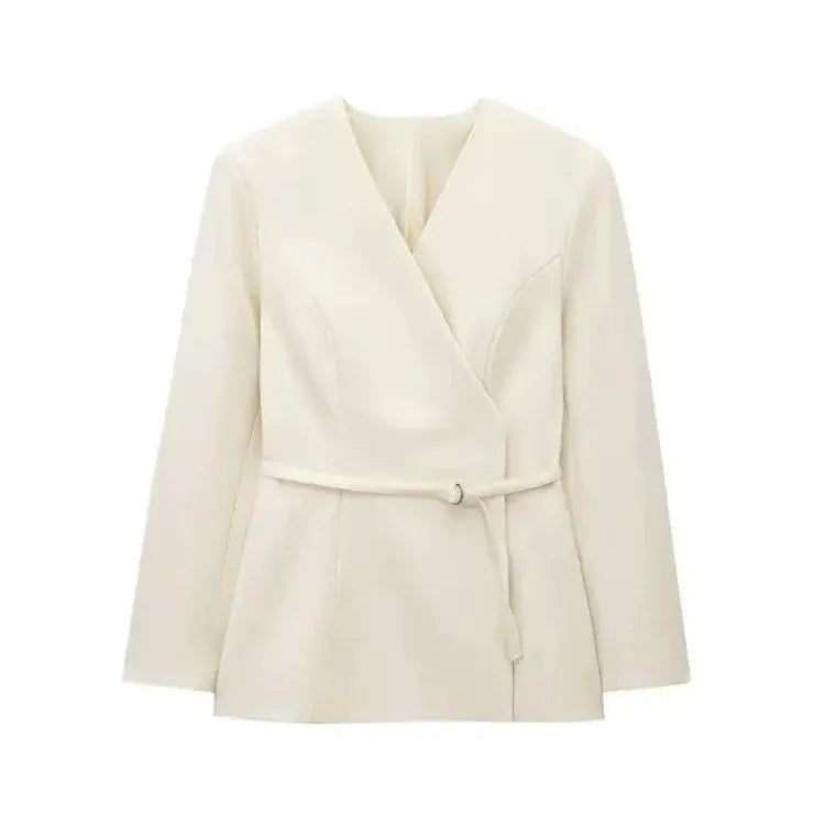 T-line Women's  V-Neck Blazer,  Long Sleeve,  Snap-Button,  jacket (2 weeks delivery)