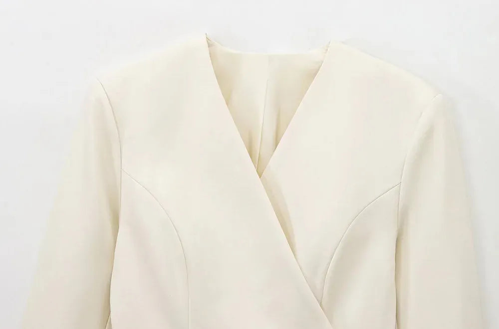 T-line Women's  V-Neck Blazer,  Long Sleeve,  Snap-Button,  jacket (2 weeks delivery)