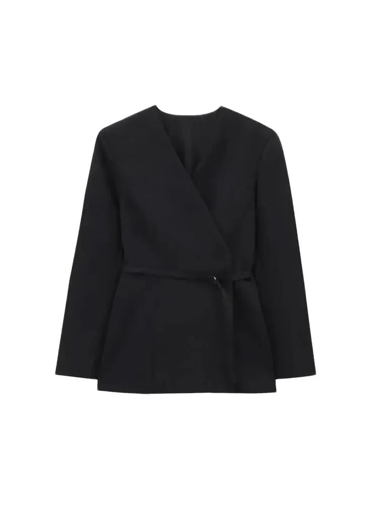 T-line Women's  V-Neck Blazer,  Long Sleeve,  Snap-Button,  jacket (2 weeks delivery)