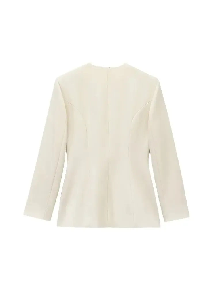 T-line Women's  V-Neck Blazer,  Long Sleeve,  Snap-Button,  jacket (2 weeks delivery)