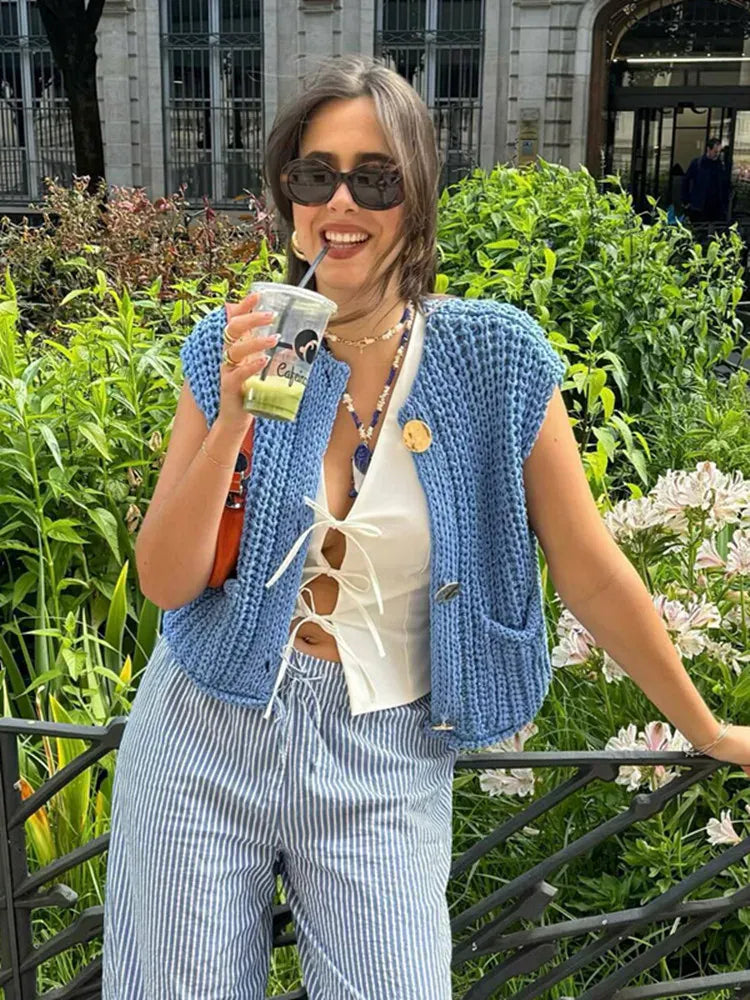 T-line Women's Vest Outerwear Sleeveless Sweater Knit ,Autumn Winter (5 - 10 free delivery)