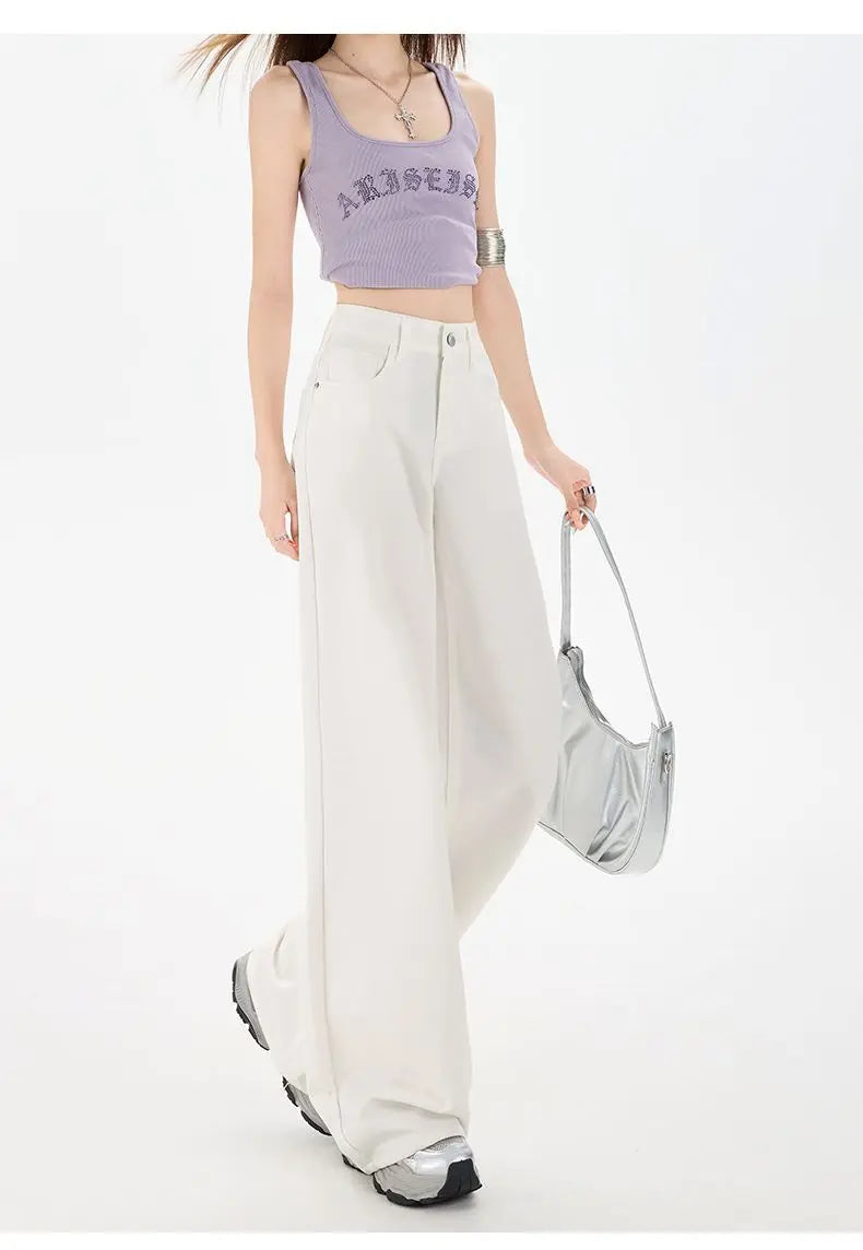 T-line Women's Wide Leg, Jeans  Solid Baggy, Straight Leg, Denim, Waist  (2 weeks delivery)