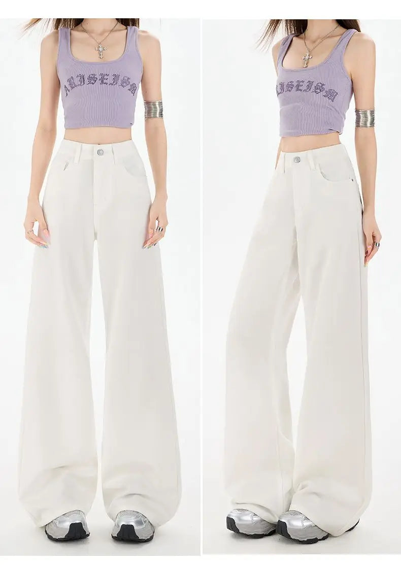 T-line Women's Wide Leg, Jeans  Solid Baggy, Straight Leg, Denim, Waist  (2 weeks delivery)