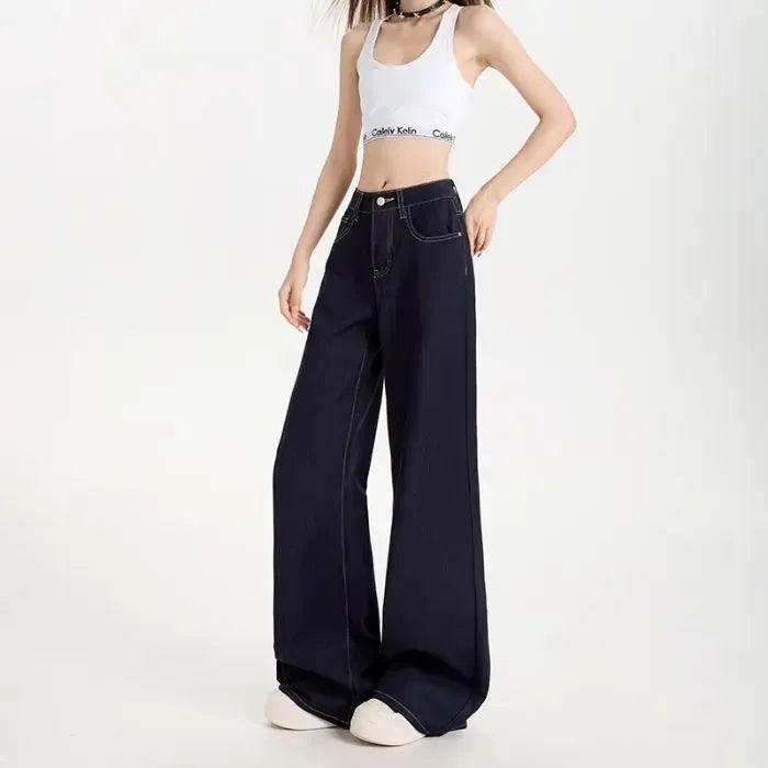 T-line Women's Wide Leg, Jeans  Solid Baggy, Straight Leg, Denim, Waist  (2 weeks delivery)
