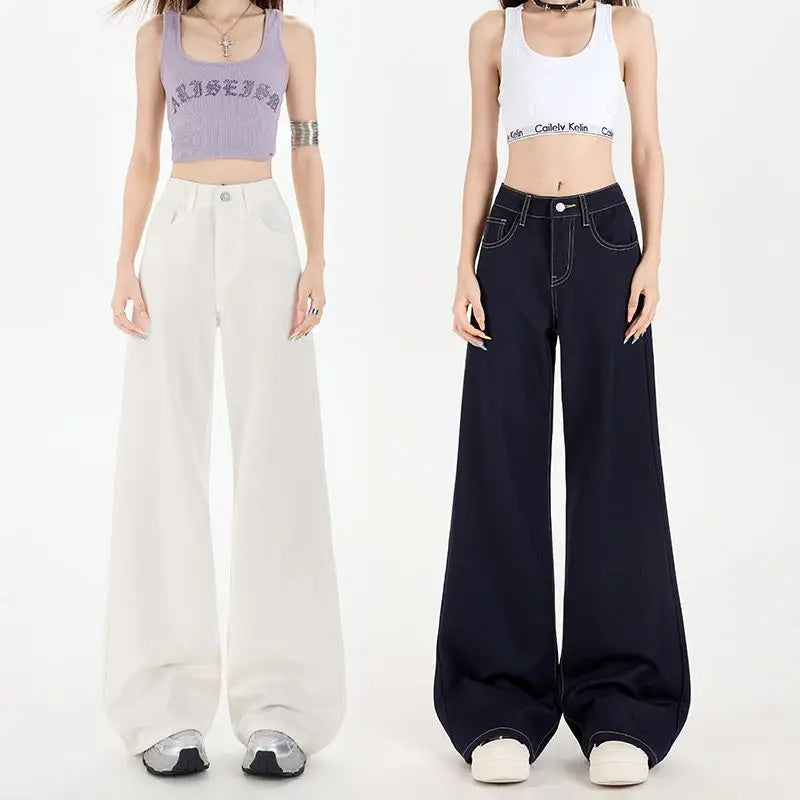 T-line Women's Wide Leg, Jeans  Solid Baggy, Straight Leg, Denim, Waist  (2 weeks delivery)