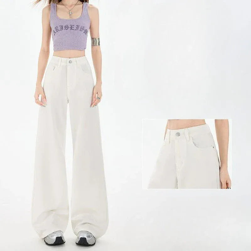 T-line Women's Wide Leg, Jeans  Solid Baggy, Straight Leg, Denim, Waist  (2 weeks delivery)