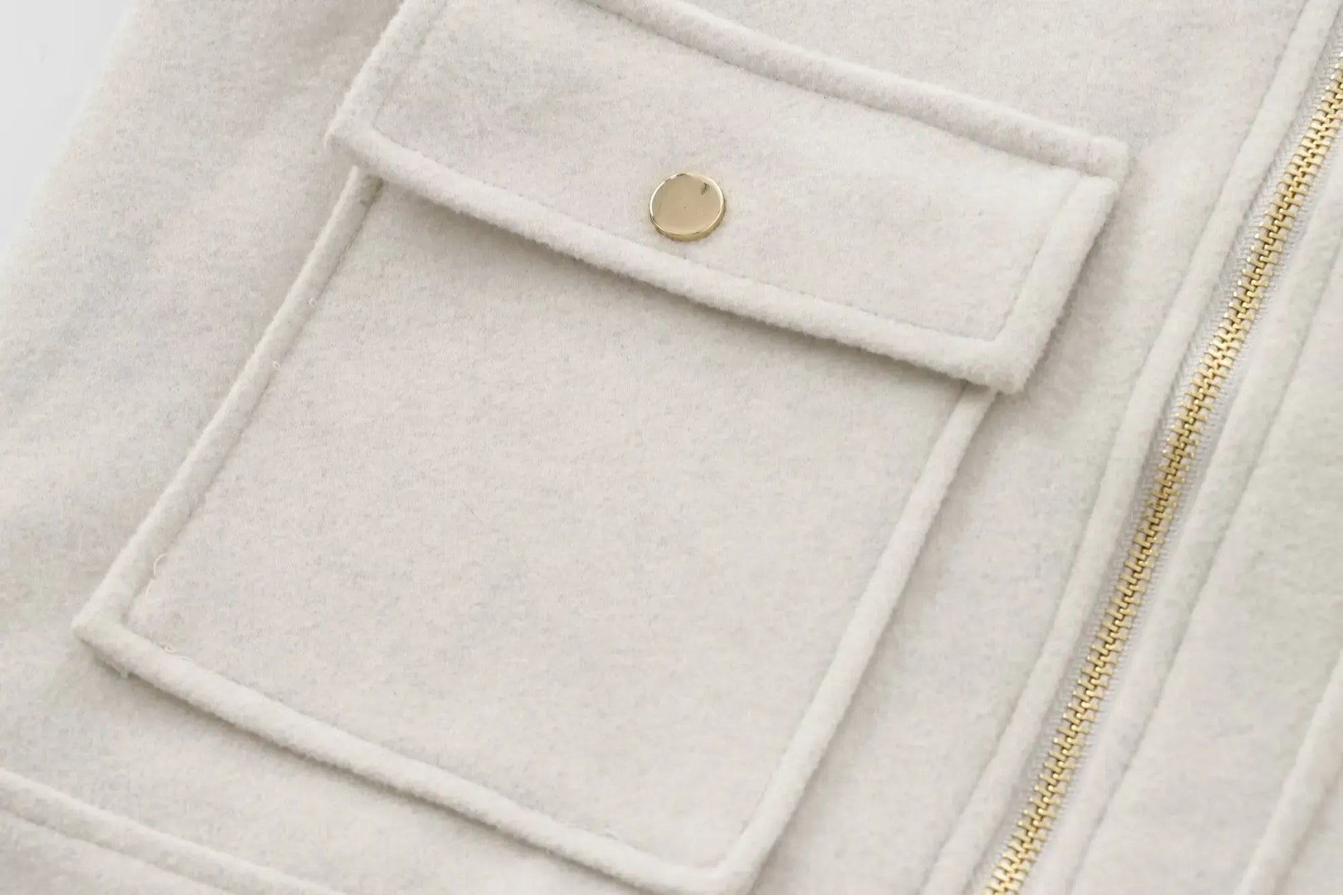 T-line Women's Zipper Jacket, Coat, Winter Long Sleeve Pocket , Short Street  Jacket (2 weeks delivery)