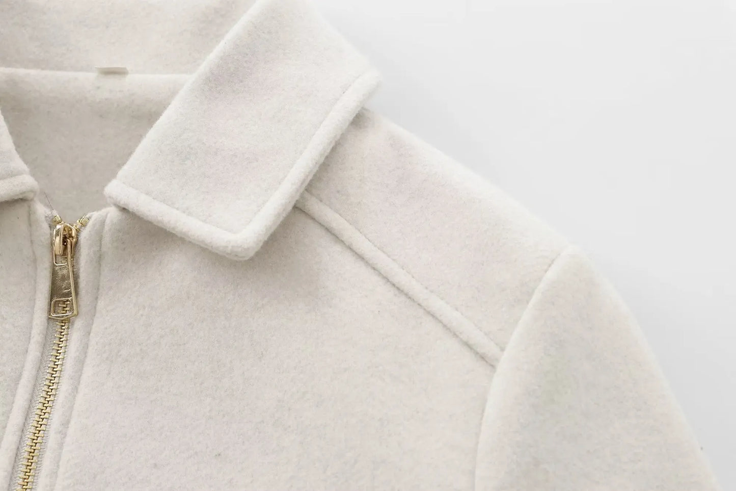 T-line Women's Zipper Jacket, Coat, Winter Long Sleeve Pocket , Short Street  Jacket (2 weeks delivery)