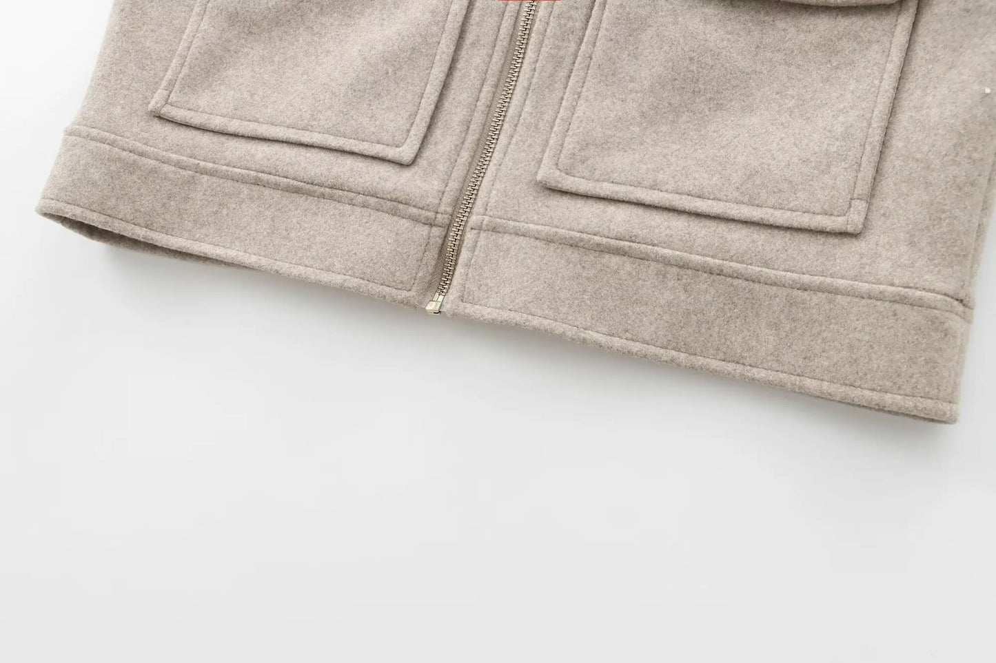 T-line Women's Zipper Jacket, Coat, Winter Long Sleeve Pocket , Short Street  Jacket (2 weeks delivery)