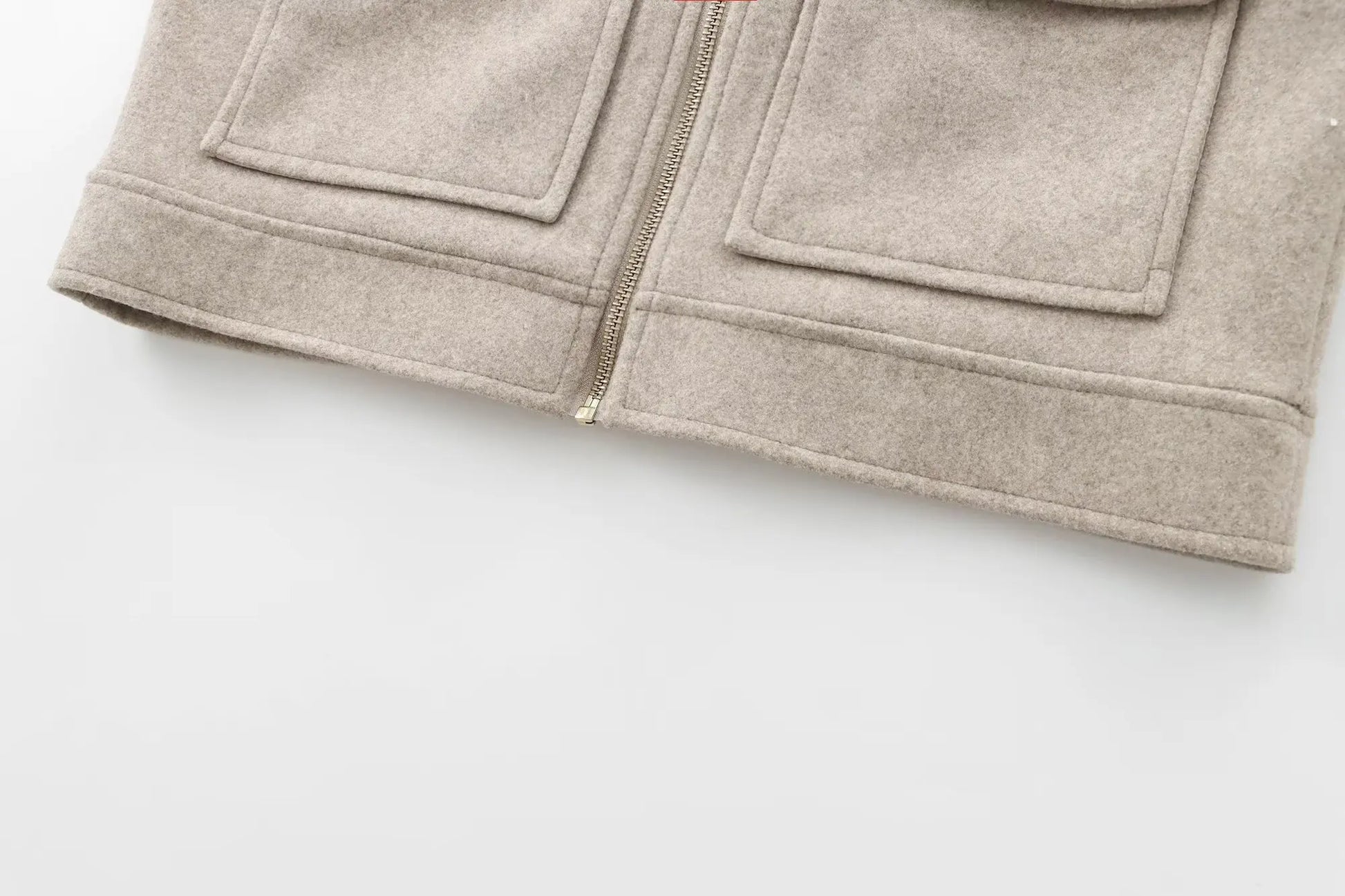 T-line Women's Zipper Jacket, Coat, Winter Long Sleeve Pocket , Short Street  Jacket (2 weeks delivery)