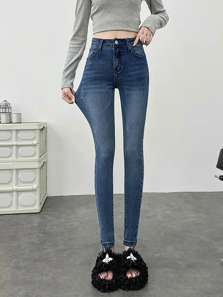 T-line Women Stretchy Skinny Jeans, High Waist,  Pencil Long Pants, Leggings, Straight Leg,  Trousers (2 weeks delivery)