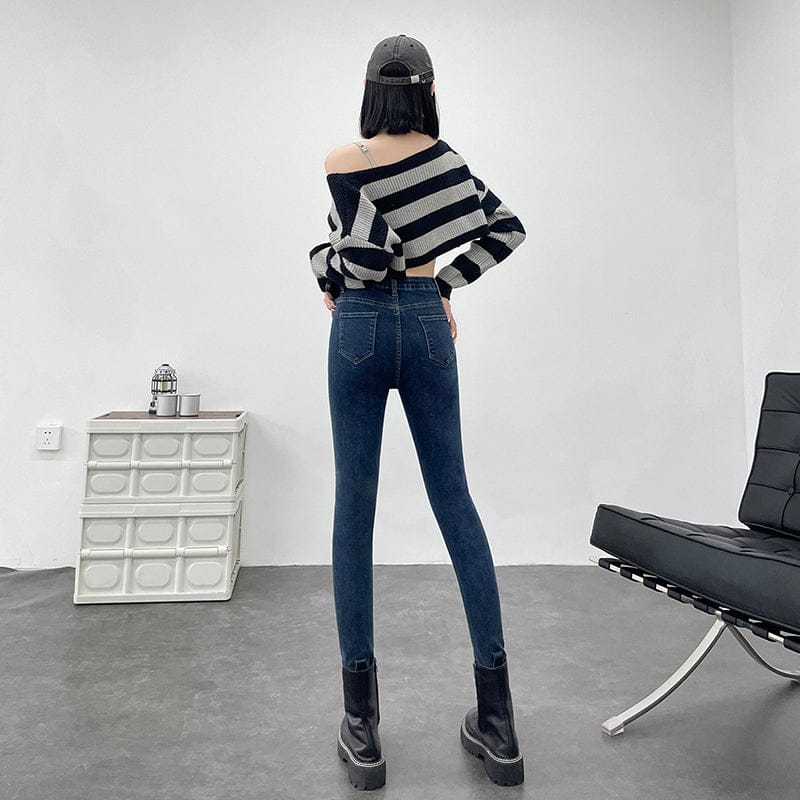 T-line Women Stretchy Skinny Jeans, High Waist,  Pencil Long Pants, Leggings, Straight Leg,  Trousers (2 weeks delivery)