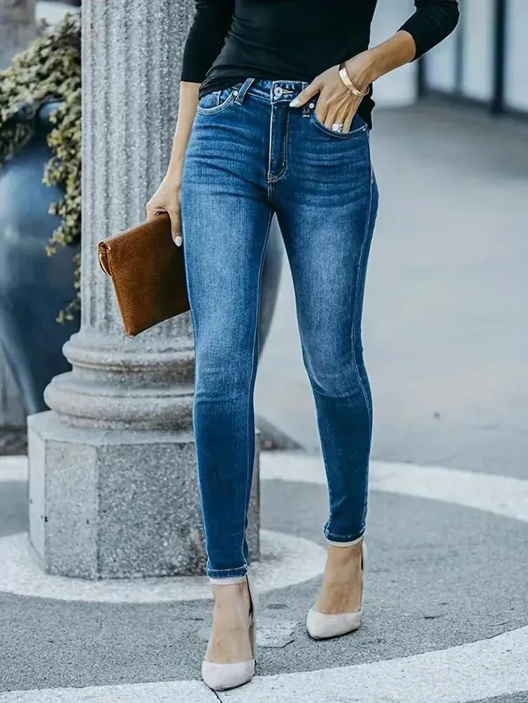 T-line Women Stretchy Skinny Jeans, High Waist,  Pencil Long Pants, Leggings, Straight Leg,  Trousers (2 weeks delivery)