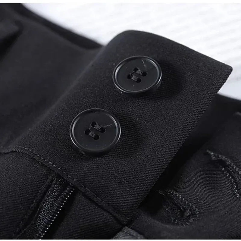 T-line Women  Suit Pants,  Wide Straight Leg, Double Button, Trouser, High Waist  (2 WEEKS DELIVERY)