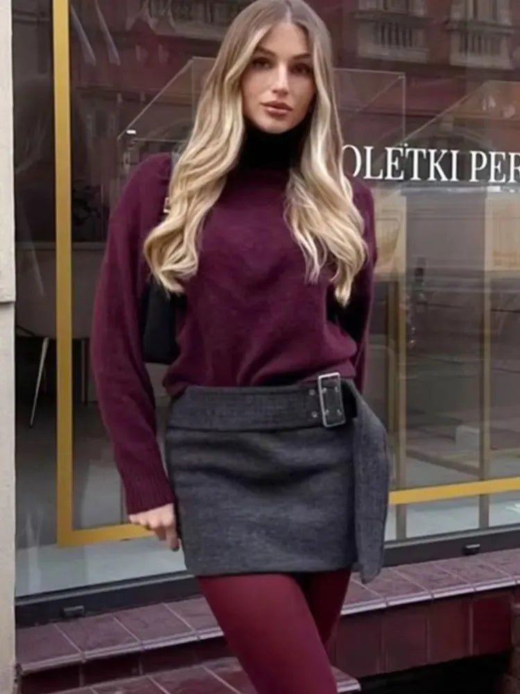 T-line Women  Sweater  / pullover,  Long Sleeve, Knitted , Autumn / Winter , Warm (2 weeks delivery)