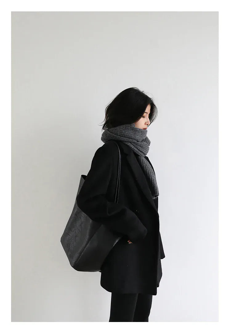 T-line Women Wool Blend Coat, Solid, Mid Long, Woolen Blazer, ,Overcoat , Autumn Winter(2 weeks delivery)