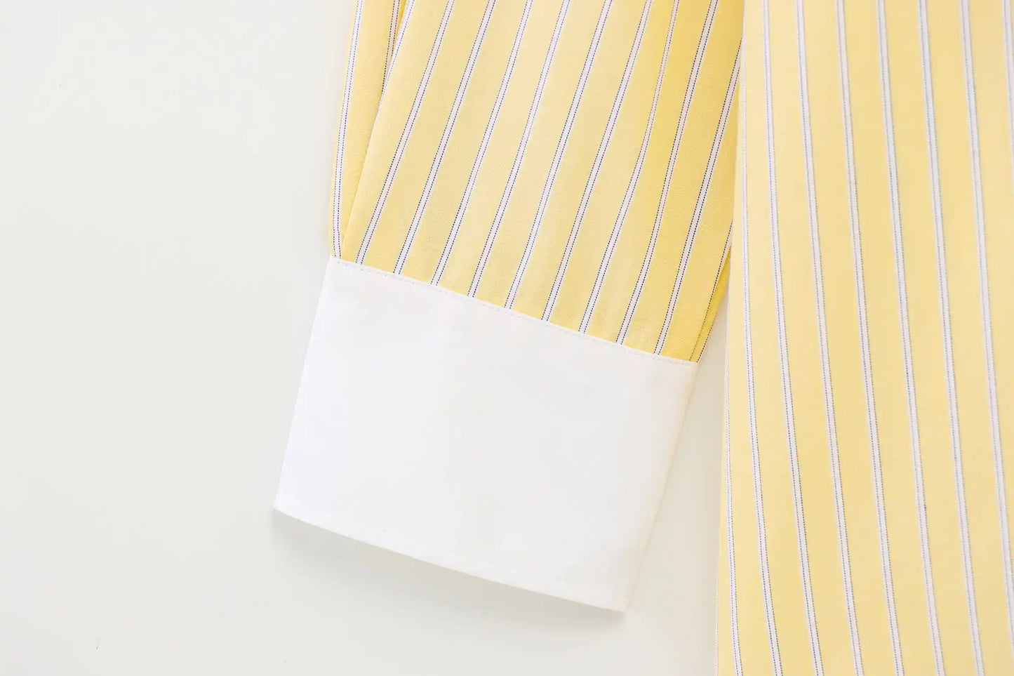 T-line Women  Yellow Shirt, Striped, Lapel Buttons, Loose Shirt, blouse (2 weeks delivery)