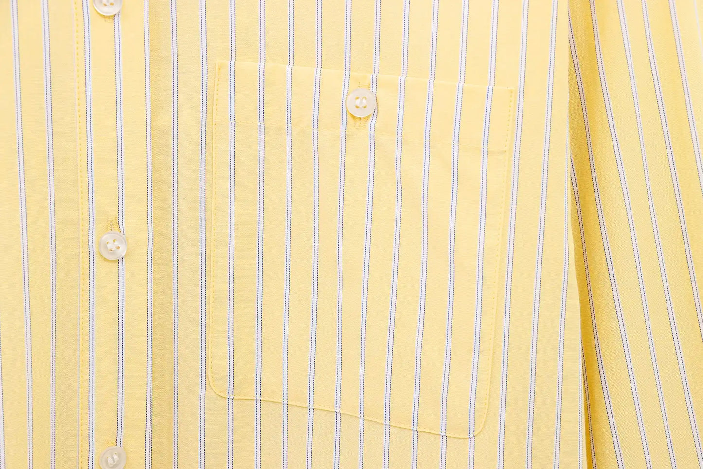 T-line Women  Yellow Shirt, Striped, Lapel Buttons, Loose Shirt, blouse (2 weeks delivery)