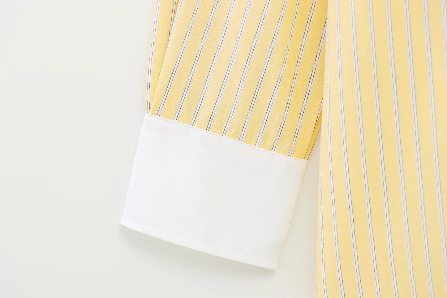 T-line Women  Yellow Shirt, Striped, Lapel Buttons, Loose Shirt, blouse (2 weeks delivery)