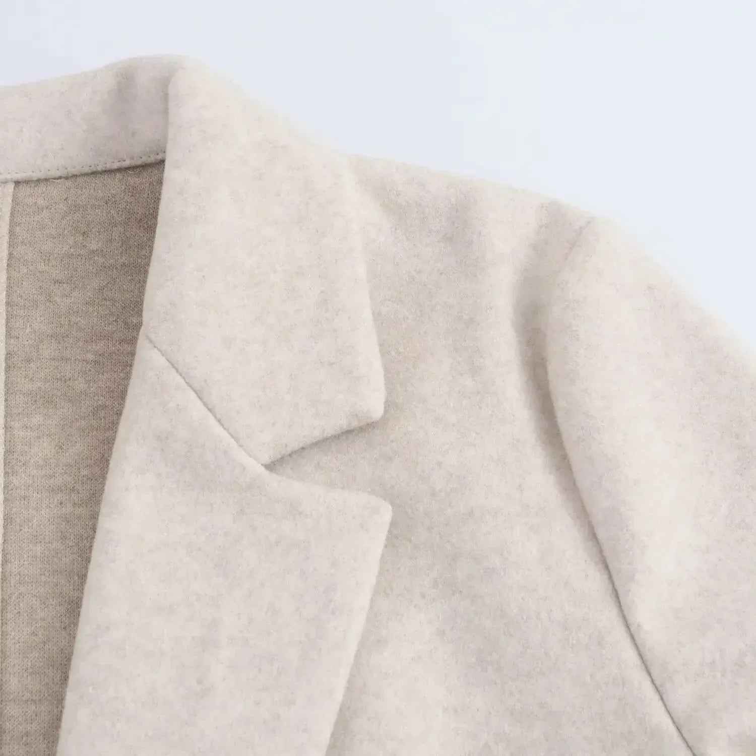 T-line Woolen Coat,  Mid-Length Jacket, Pure Color , Loose Fit (2 weeks delivery)