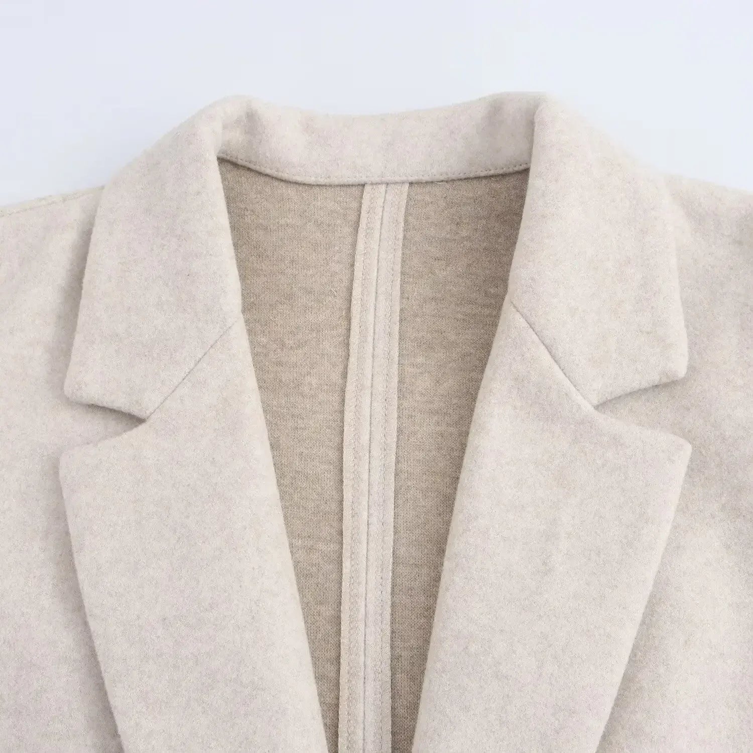 T-line Woolen Coat,  Mid-Length Jacket, Pure Color , Loose Fit (2 weeks delivery)